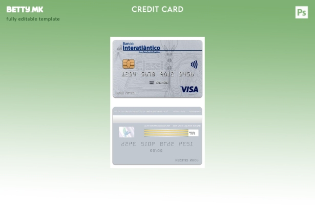 модерен стил Cabo Verde Banco Interatiantico банка виза класичен шаблон картичка